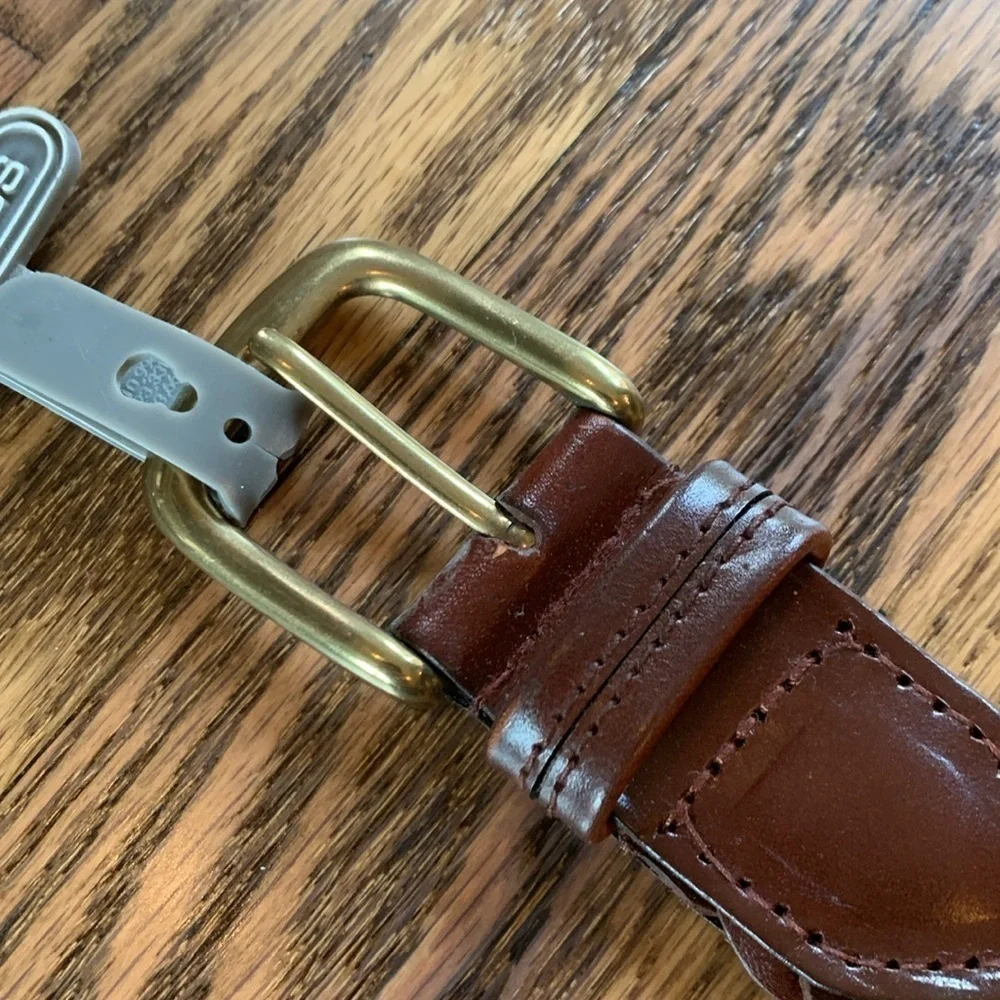 Genuine leather brown sz 40 braided woven NWT belt